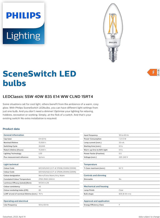 Philips Led E14 Kaars Sceneswitch 5W-4W-2W (40W)