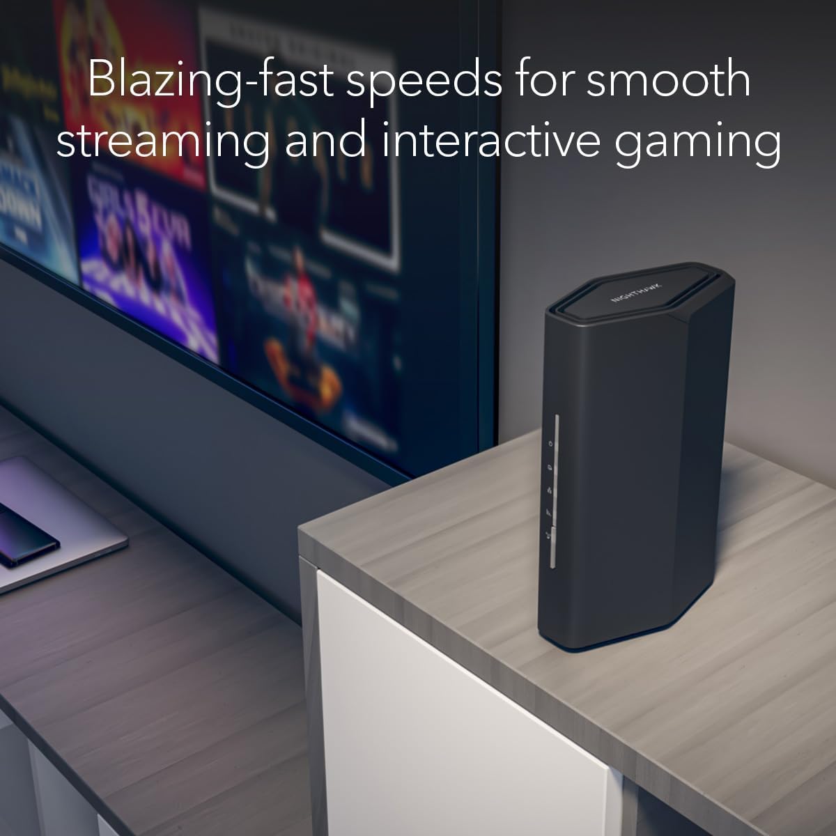 NETGEAR Nighthawk WiFi 7 Router (RS100) – Security Features, BE3600 Wireless Speed (up to 3.6 Gbps) - Coverage up to 1,500 sq. ft., 50 devices – 2.5 Gig Internet Port