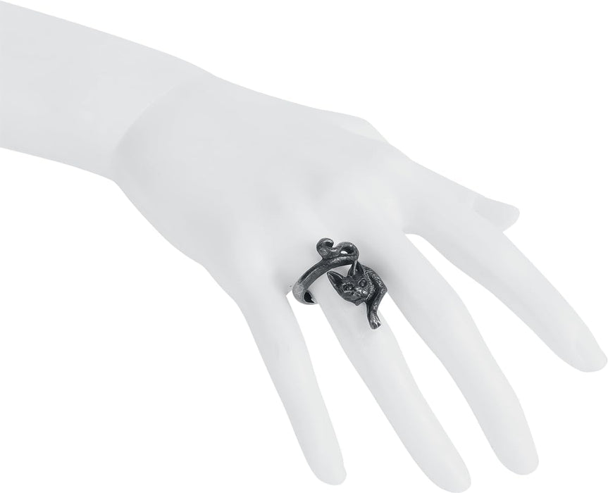 Alchemy Gothic Le Chat Noir Ring Mujer Anillo Negro