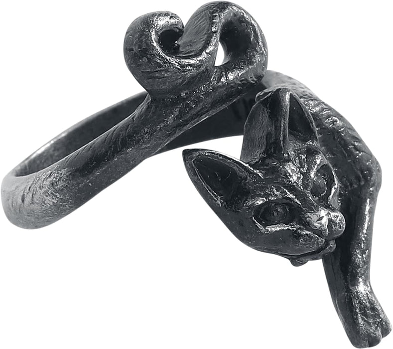 Alchemy Gothic Le Chat Noir Ring Mujer Anillo Negro