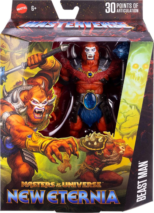 Masters of the Universe Masterverse 7-Inch Action Figure, New Eternia Beast Man, MOTU Toy Villain, Skeletor Henchman, 30 Articulations