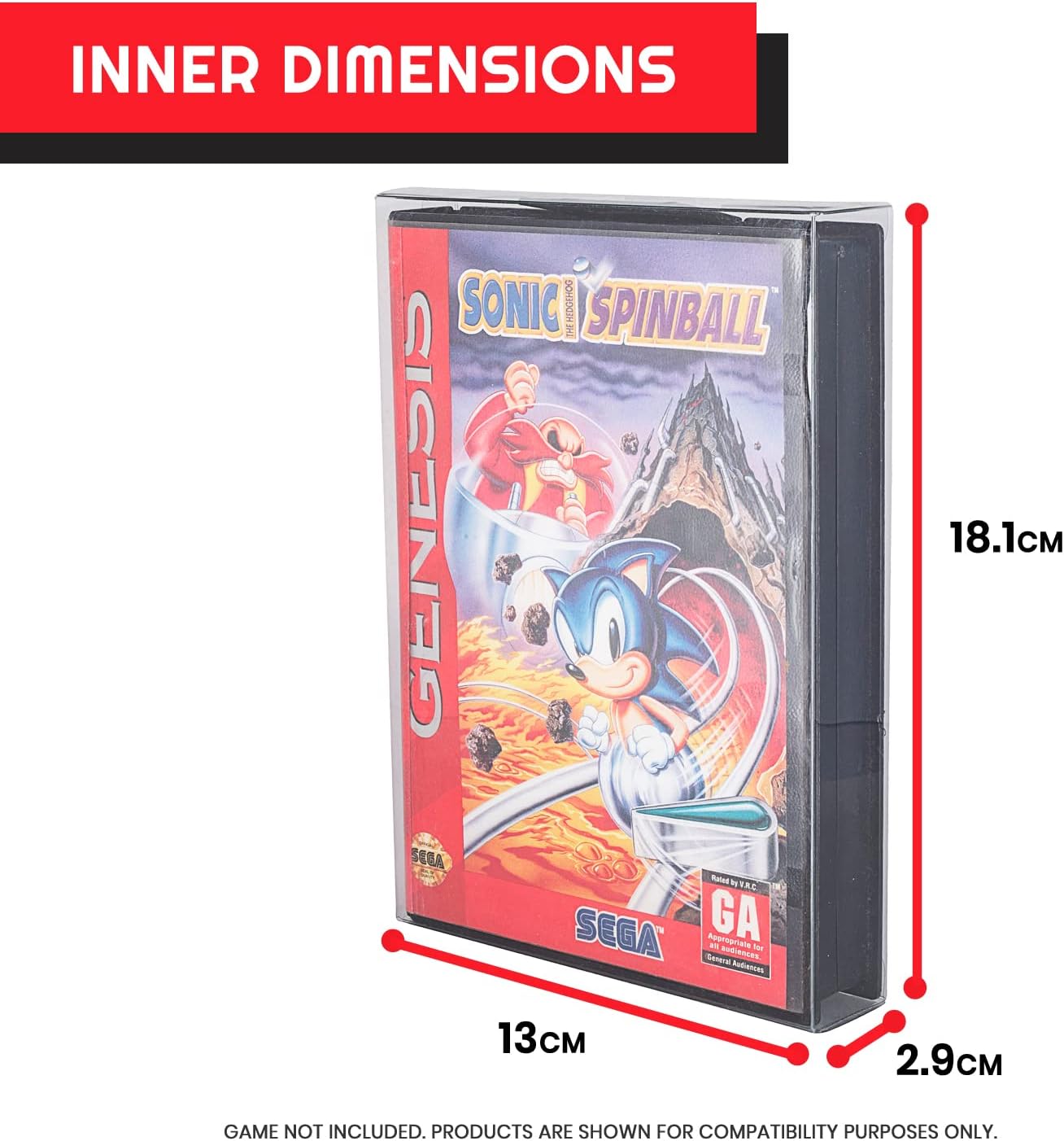 Game Box Protector for Sega Genesis Video Games - 0.40MM Thick, Anti-Dust, Acid-Free, Clear PET Sega Genesis Dust Cover and Storage Case by EVORETRO (Pack of 25