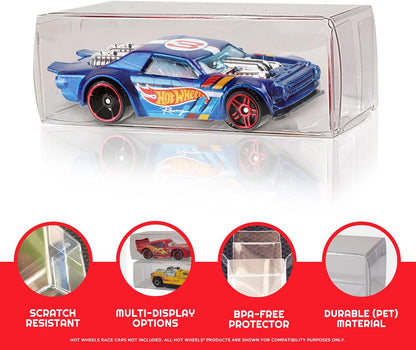 Display Case Protector Compatible for Hot Wheels 1/64 Display Case Die Cast Standard-Sized Cars- 0.45MM PET Protector - Pack of 50 Toy Car Storage Organizer