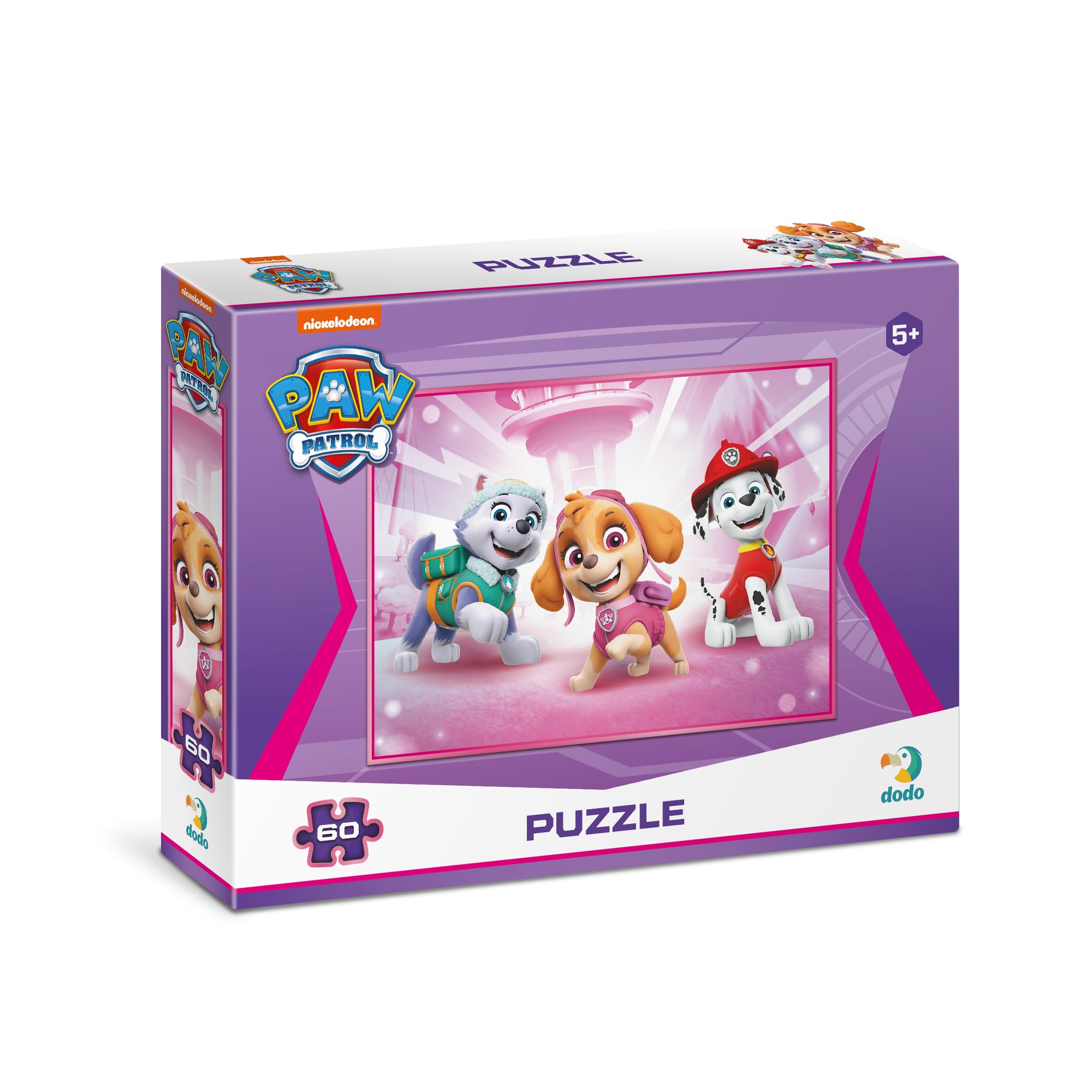Paw Patrol Kids Jigsaw Puzzle, 60 Pieces, Ages 5+, Pink and Purple
