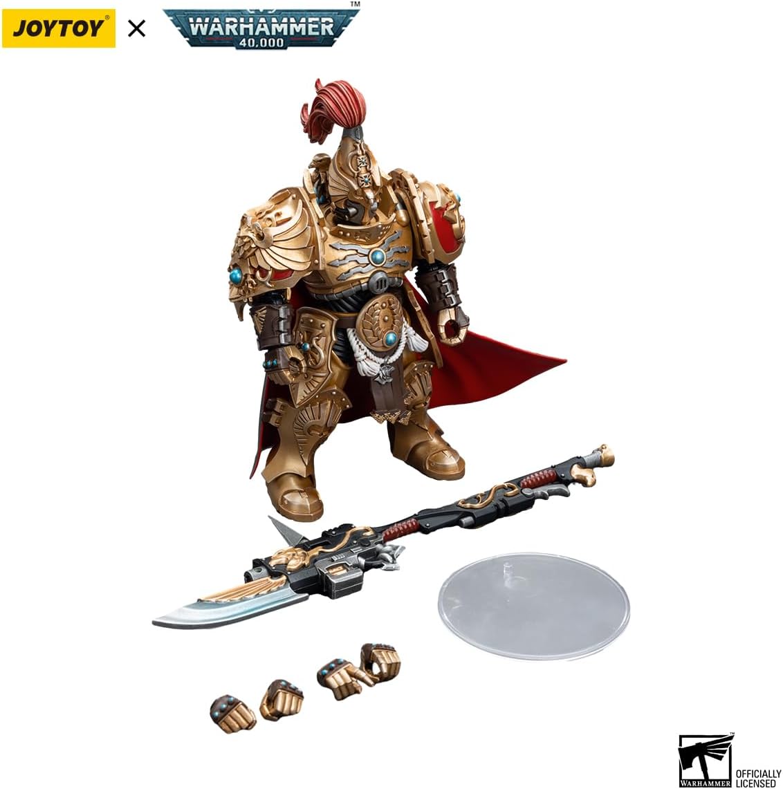 JOYTOY 1/18 Warhammer 40K Adeptus Custodes Shield Captain with Guardian Spear Action Figure Anime Collection Model Gift