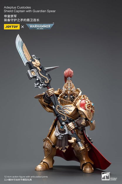 JOYTOY 1/18 Warhammer 40K Adeptus Custodes Shield Captain with Guardian Spear Action Figure Anime Collection Model Gift