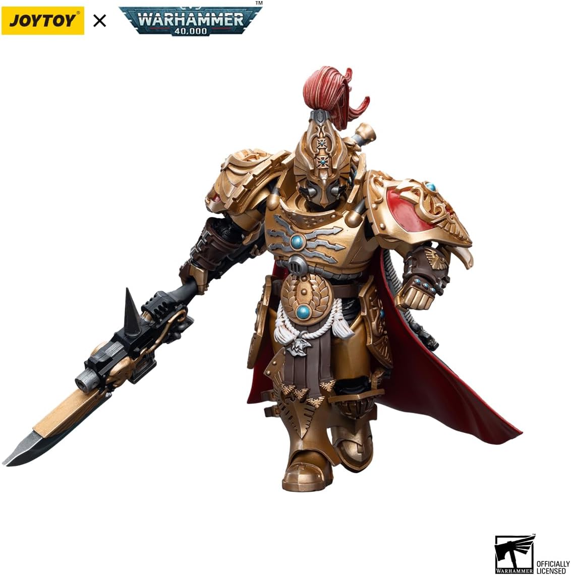 JOYTOY 1/18 Warhammer 40K Adeptus Custodes Shield Captain with Guardian Spear Action Figure Anime Collection Model Gift