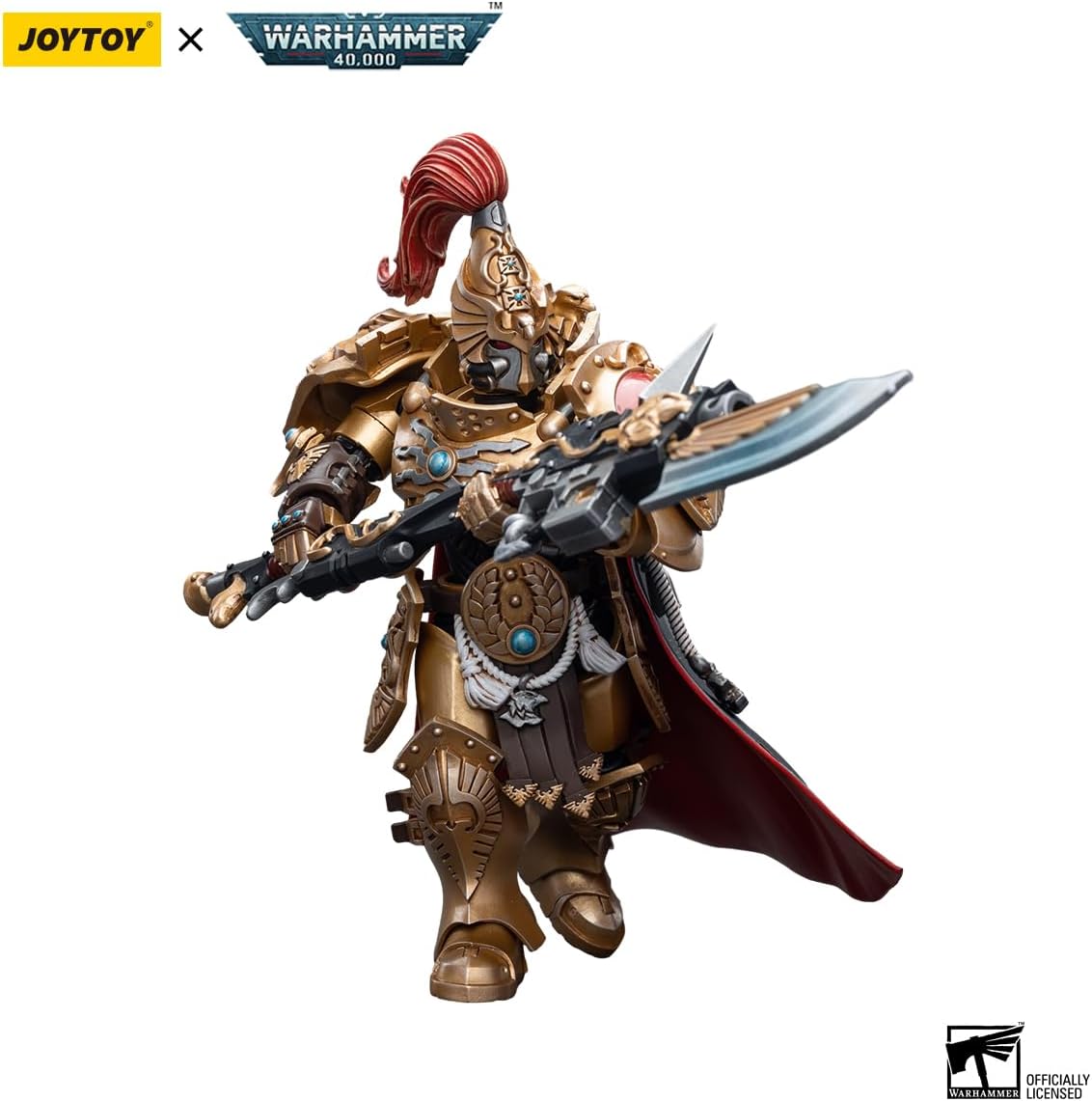 JOYTOY 1/18 Warhammer 40K Adeptus Custodes Shield Captain with Guardian Spear Action Figure Anime Collection Model Gift