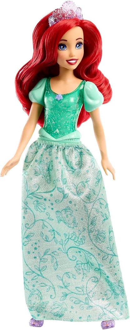 Mattel Disney Princess Toys, Tiana + Rapunzel + Ariel, Pack of 3 Fashion Dolls with Sparkling Clothing and Accessories Inspired by Disney Movies, HLW45