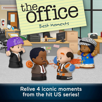 Little People Collector The Office Best Moments from US TV Show Special Edition Set for Adults & Fans in Display Box, 4 Figures, HVG56