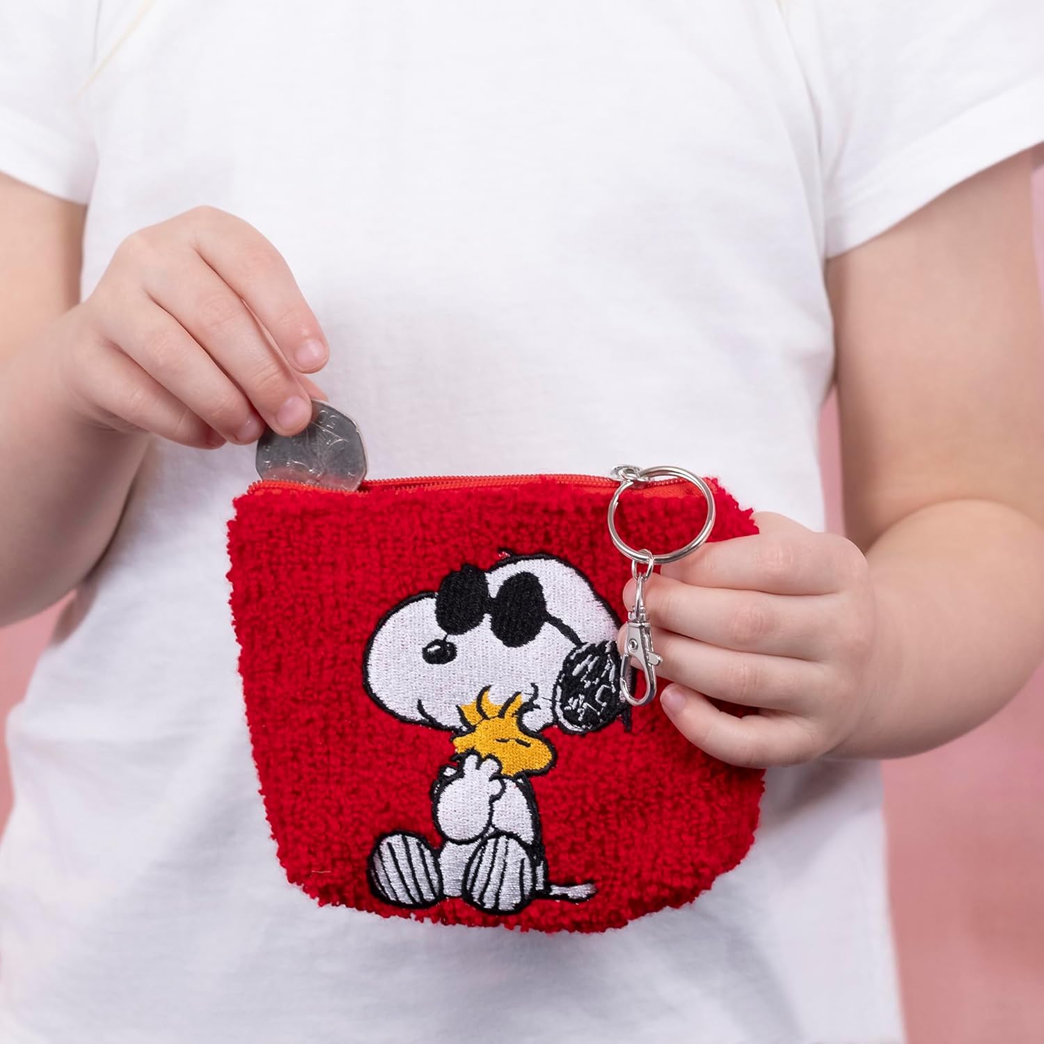 DISNEY Peanuts Snoopy Schlüsselanhänger in Rot und Weiß, Rot, Weiß und Schwarz, Einheitsgröße, Modern