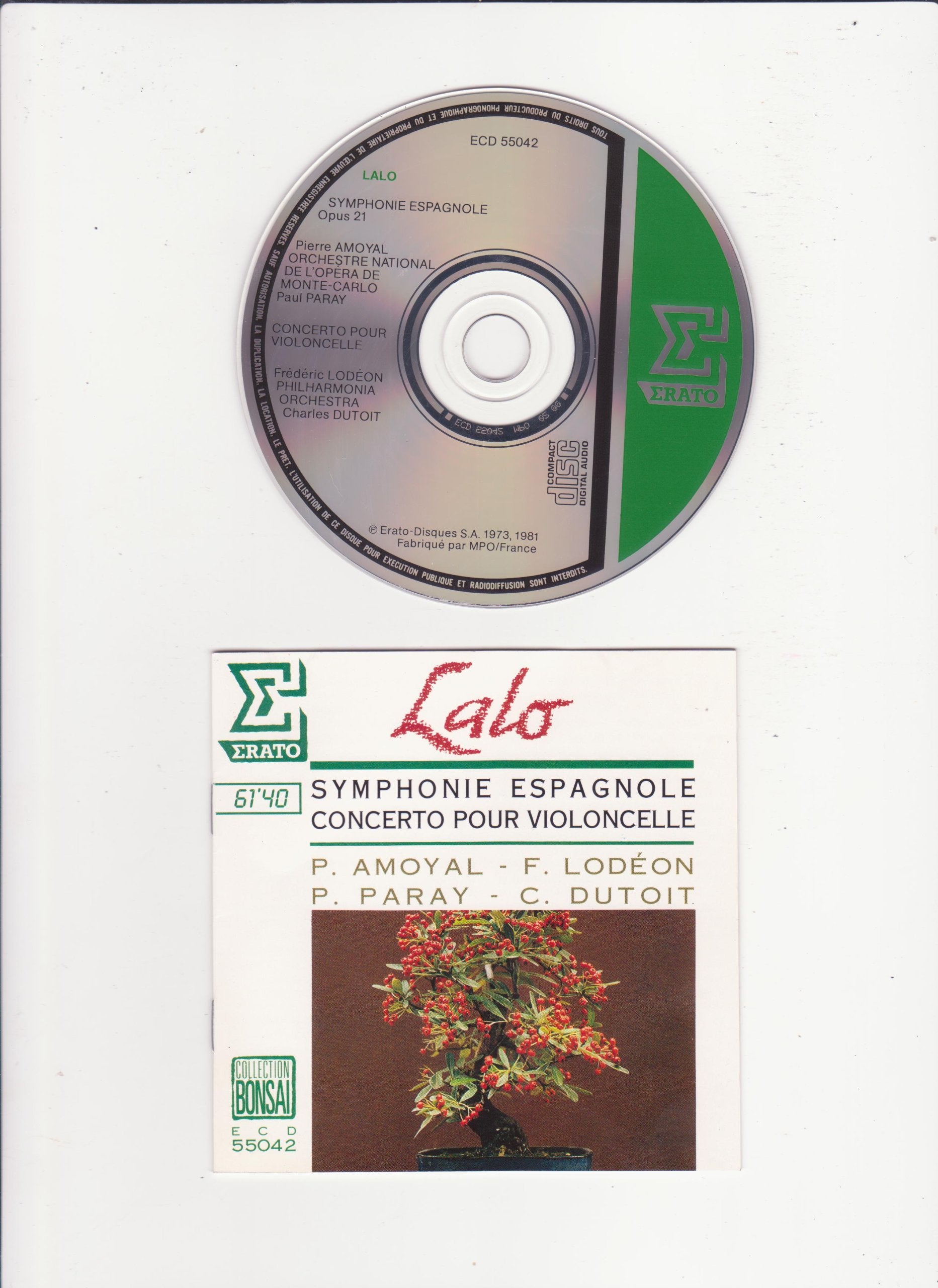 EDOUARD LALO - SYMPHONIE ESPAGNOLE - PARAY - DUTOIT - AMOYAL - LODEON - 1988