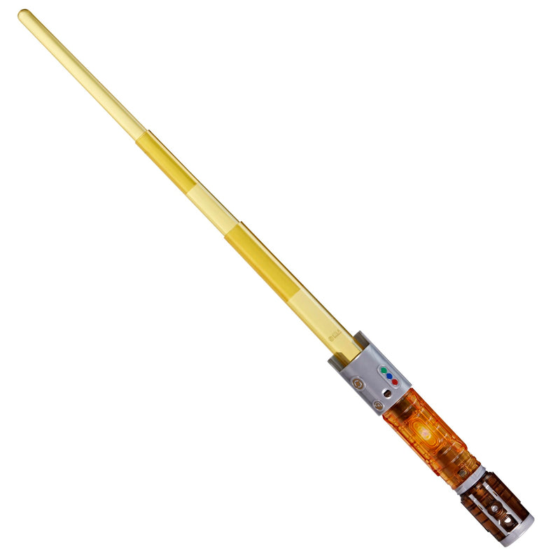 Star Wars Lightsaber Forge Kyber Core Jedi Knight Yord Fandar, Officially Licensed Yellow Customizable Electronic Lightsaber, Toys for 4 Year Old Boys and Girls & Up