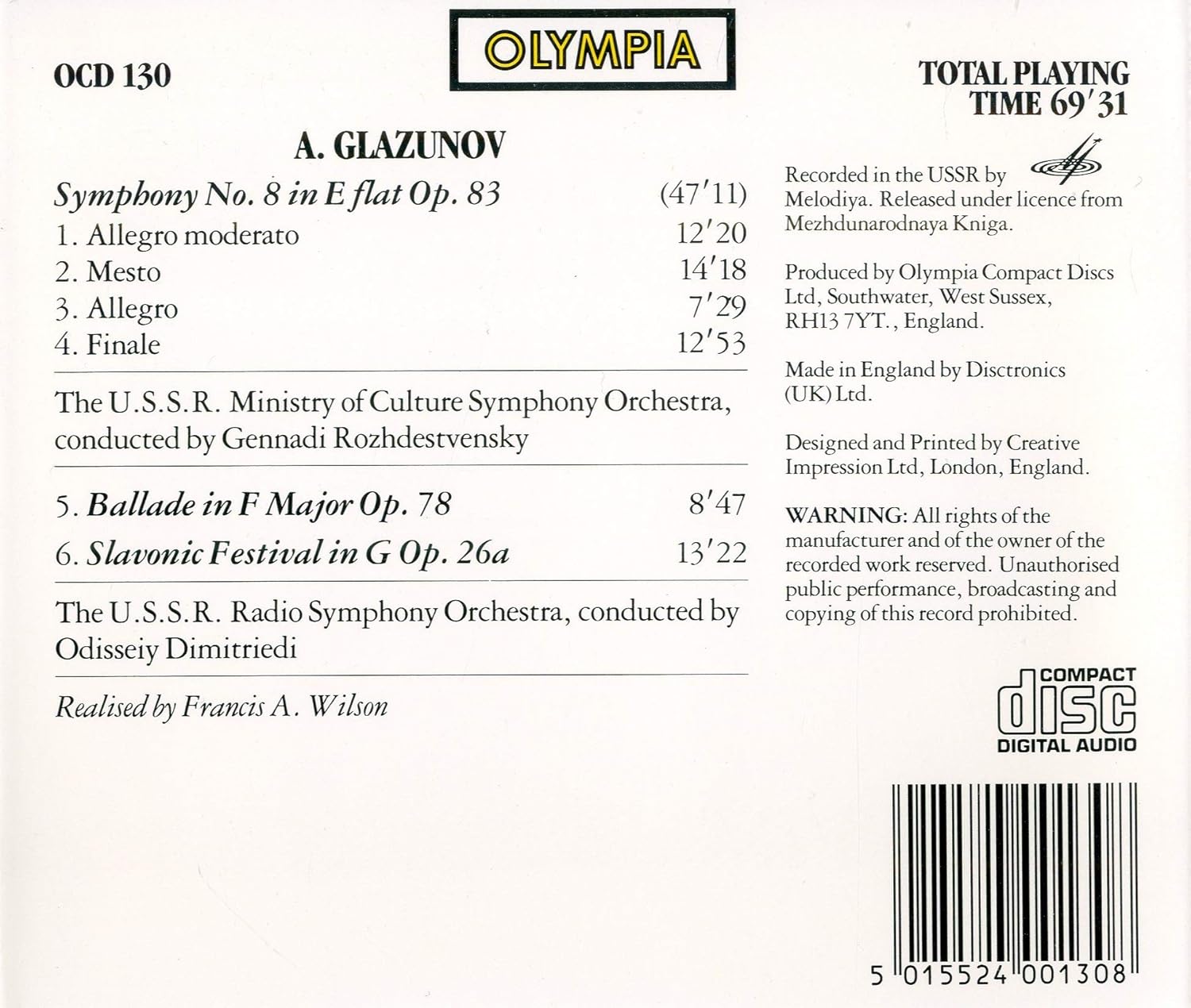 Sinfonie 8/Op.78,26a