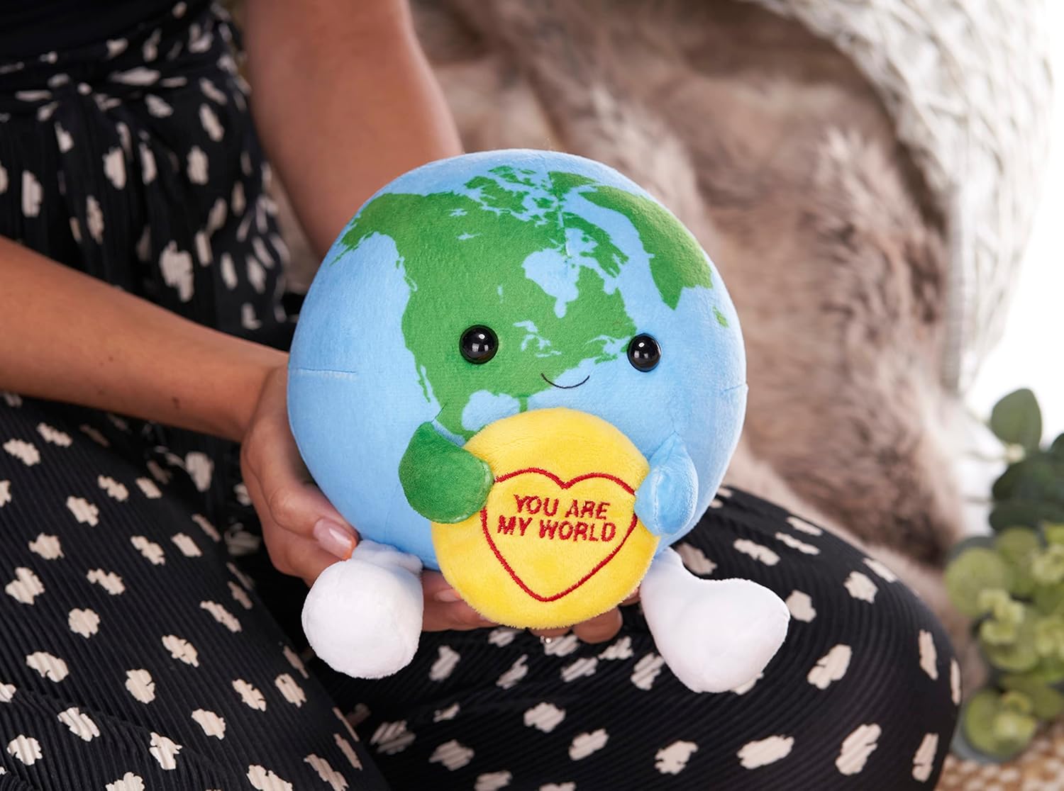 Swizzels Love Hearts 18cm "YOU ARE MY WORLD" World Plush Soft Toy Gift