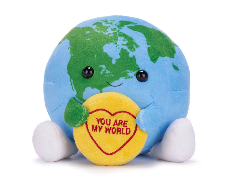 Swizzels Love Hearts 18cm "YOU ARE MY WORLD" World Plush Soft Toy Gift