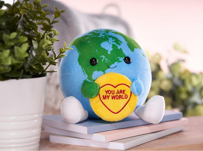 Swizzels Love Hearts 18cm "YOU ARE MY WORLD" World Plush Soft Toy Gift