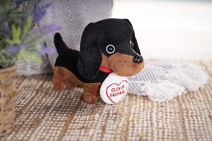 Posh Paws Swizzles Love Hearts Dave the Dachshund 'Clever Sausage' Dog 7" (18CM) Soft Toy