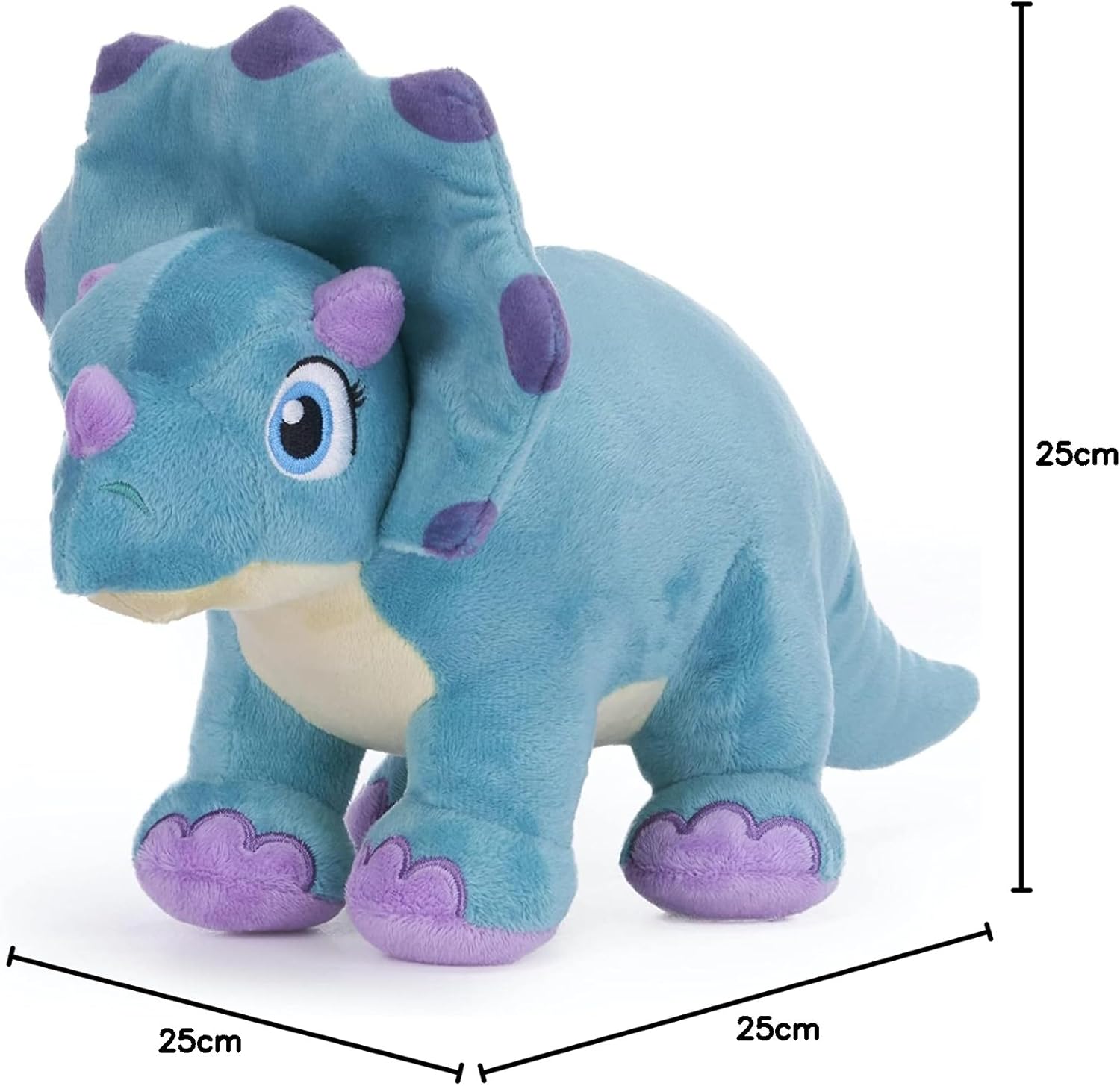 Posh Paws Dinky Dinosaurs 25CM (10-Inch) Triceratops Dinosaur Soft Toy