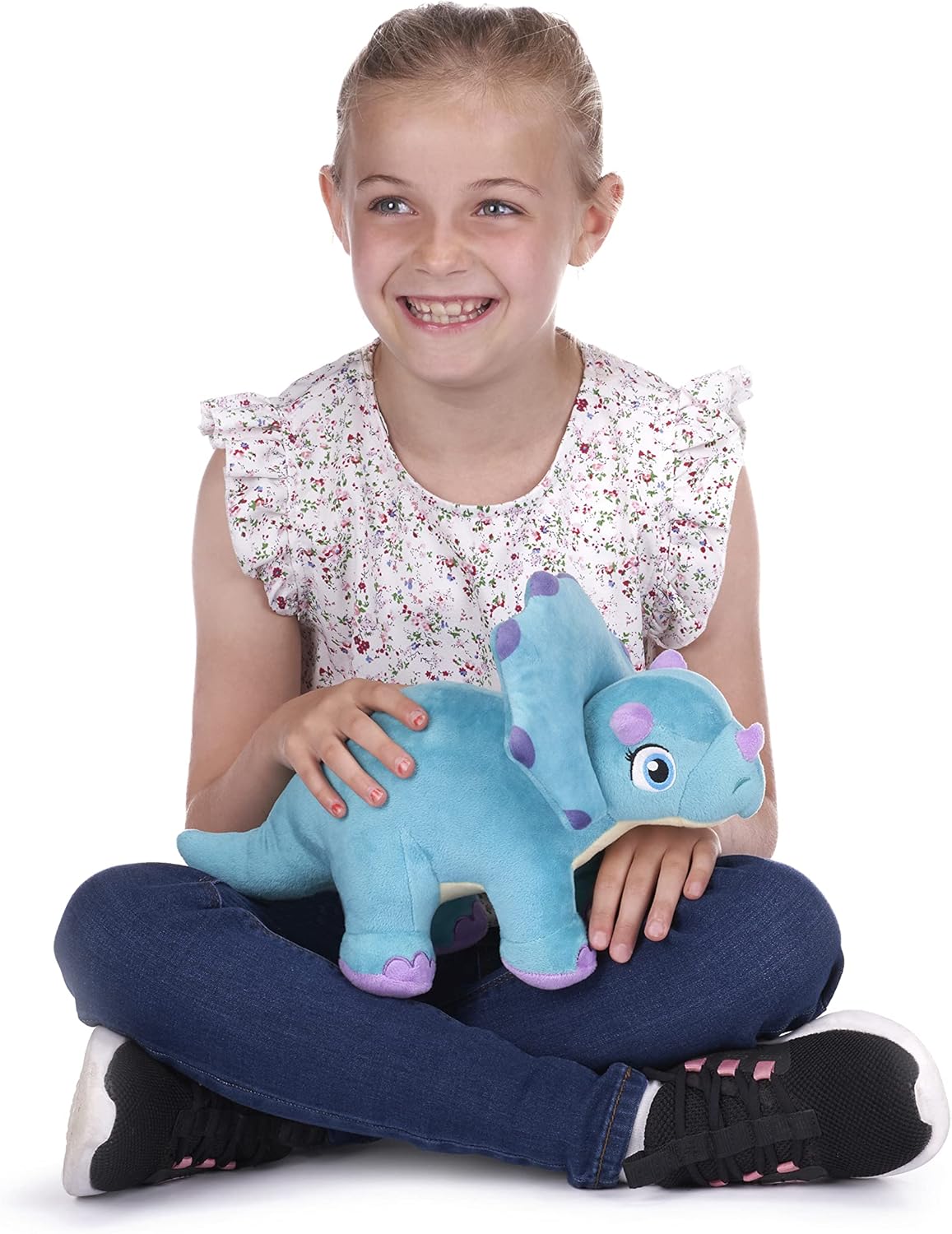 Posh Paws Dinky Dinosaurs 25CM (10-Inch) Triceratops Dinosaur Soft Toy