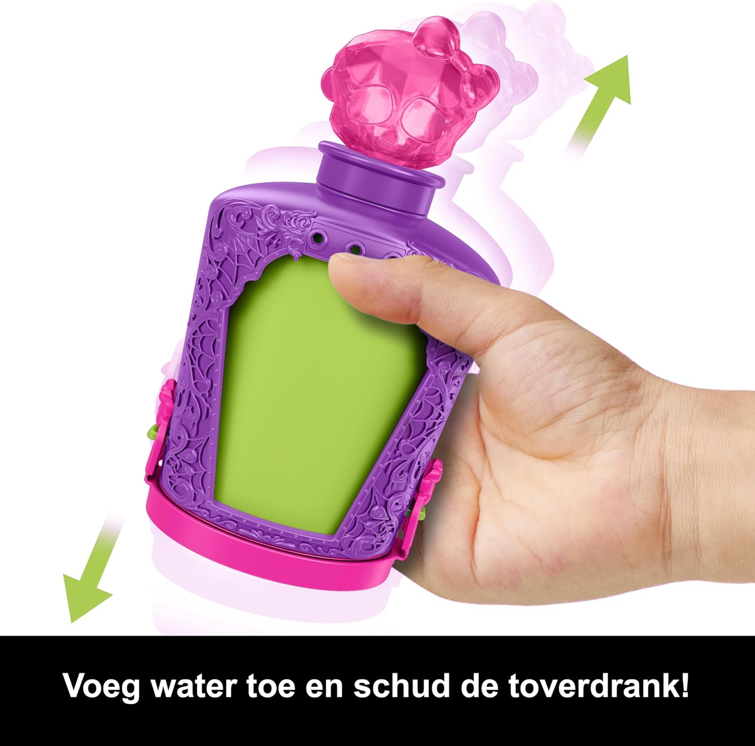 Monster High Toverdranken Minipoppen en Accessoires, Figuren van ongeveer 5 cm lang als verrassing, in fles om neer te zetten met wateronthulling en bedeltjes (personages kunnen variëren), HYB10