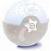 B Kids Infantino Luz Calmante y Proyector, Luz Nocturna con Clip para Cuna con Diseño Grow-with-Me, Proyector de Noche Estrellada y Luz de Mesa con Melodías y Sensores de Sonido Incorporados, Gris