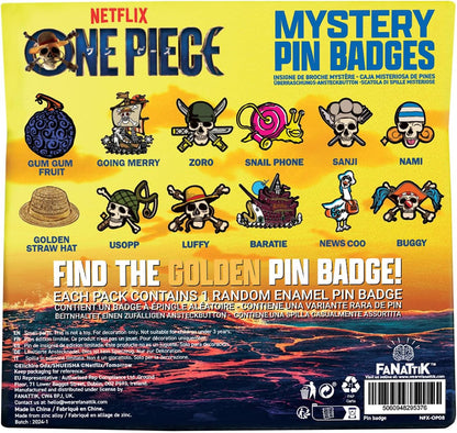 One Piece Mystery Pin Badge CDU Containing 12 Blind Boxes, Widest 43mm, tallest 56mm, Metall