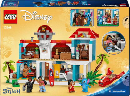 LEGO | Disney Lilo and Stitch Beach House Building Toy Set - Easter Treat with 6 Rooms, Rooftop Observatory, a Spaceship and 5 Minifigures - Birthday Gift for 9+ Year Old Girls, Boys & Fans - 43268