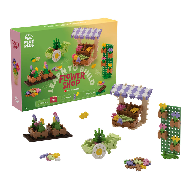 PLUS PLUS - Learn to Build - Floristería - 600 Piezas - Bloques de construcción, Juguetes educativos para niños, Viajes, Juguetes de Viaje, Fabricados en Dinamarca