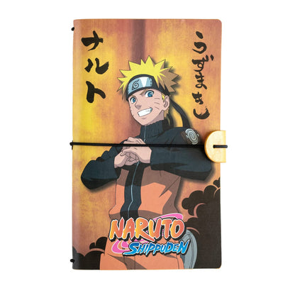 Grupo Erik: Taccuino da viaggio Naruto | Taccuino pelle sintentica con 2 quaderni, porta tessere e tasca espandibile, 19,6x12cm, ideale come diario di viaggio, quaderno naruto o naruto gadget