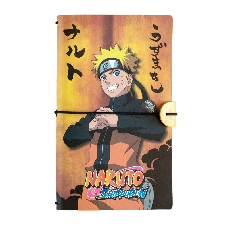 Grupo Erik: Taccuino da viaggio Naruto | Taccuino pelle sintentica con 2 quaderni, porta tessere e tasca espandibile, 19,6x12cm, ideale come diario di viaggio, quaderno naruto o naruto gadget