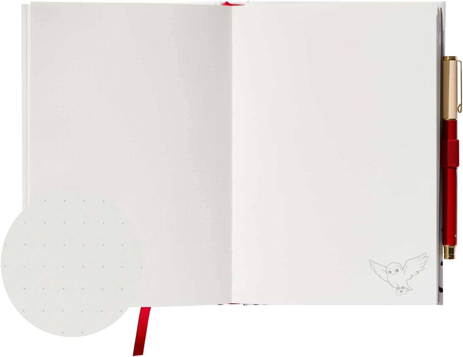 Grupo Erik Notizbuch mit Stift Harry Potter Hedwig Notizbuch A5 Weiß - Notizbuch Klein - Reisetagebuch zum selberschreiben Bullet Journal Dotted A5 Tagebuch Mädchen und Jungen Harry Potter Merch