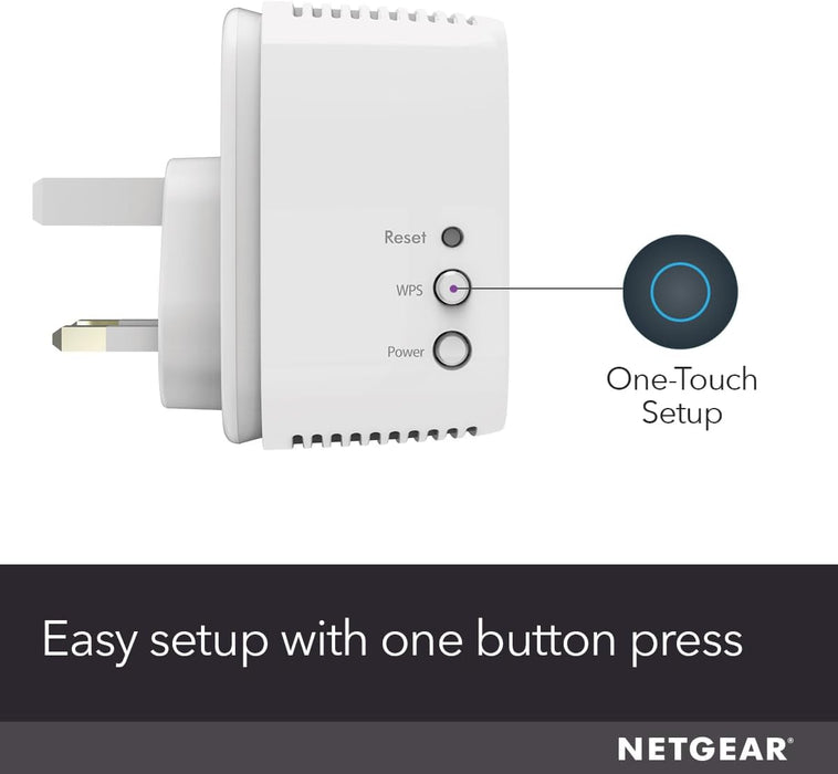 NETGEAR WiFi Range Extender (EX3110) – Add up to 650 sq.ft. and 20 devices with AC750 Dual-Band Wireless Signal Booster & Repeater (up to 750 Mbps Speed), Easy Setup, Compact Wall Plug Design, White