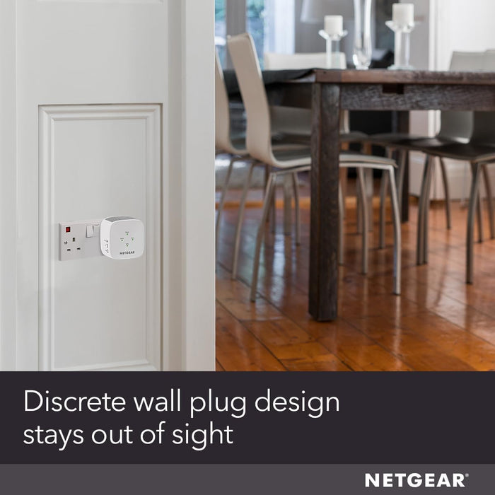 NETGEAR WiFi Range Extender (EX3110) – Add up to 650 sq.ft. and 20 devices with AC750 Dual-Band Wireless Signal Booster & Repeater (up to 750 Mbps Speed), Easy Setup, Compact Wall Plug Design, White