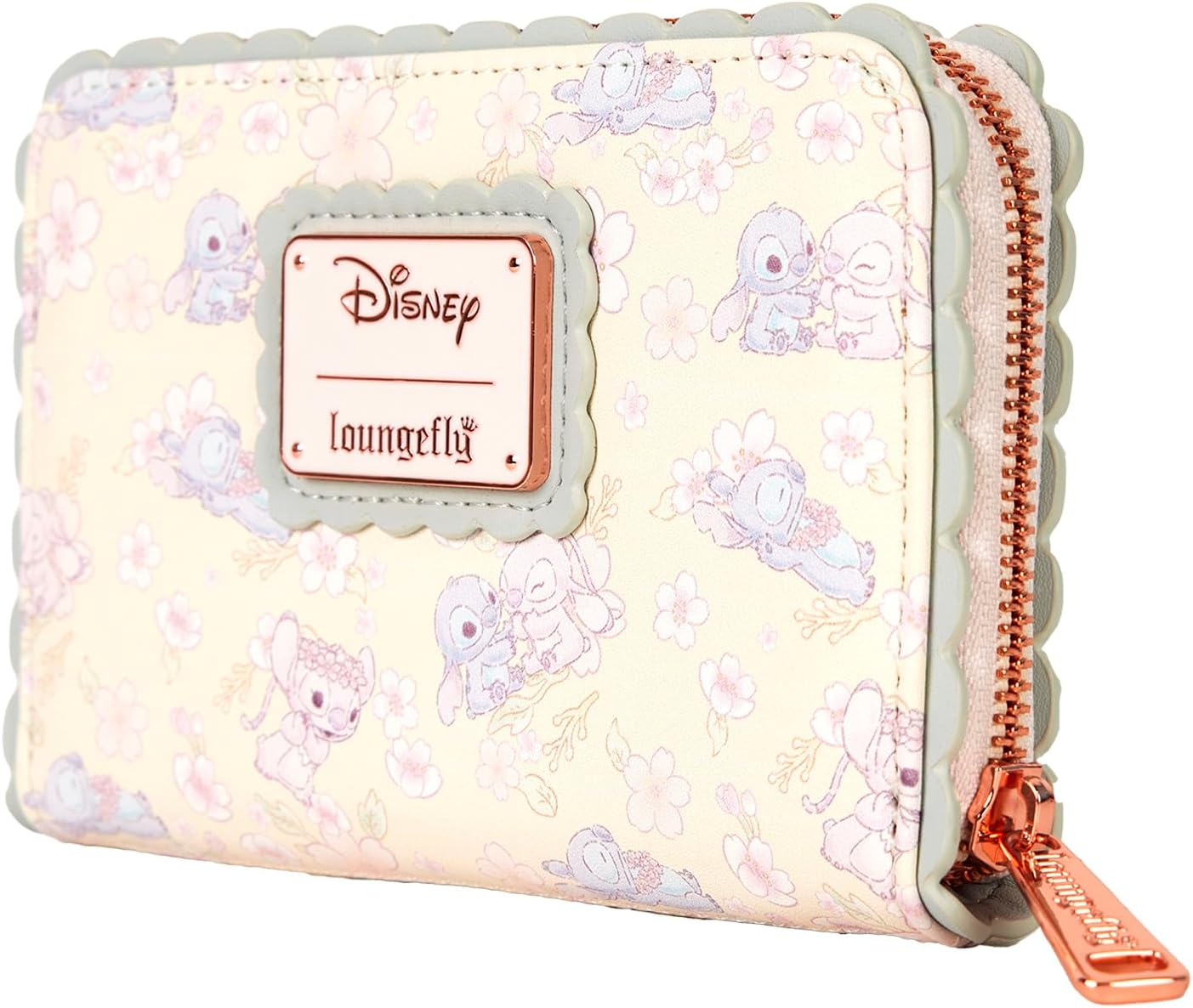 Loungefly Disney Cute Stitch Cherry Blossom Zip Around Wallet