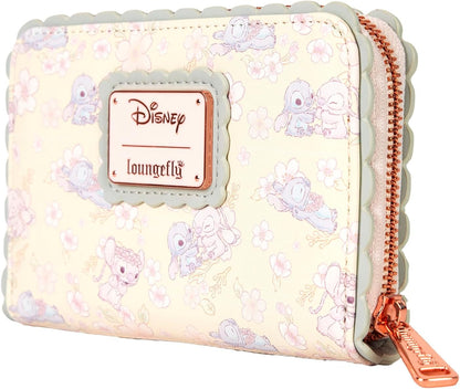 Loungefly Disney Cute Stitch Cherry Blossom Zip Around Wallet