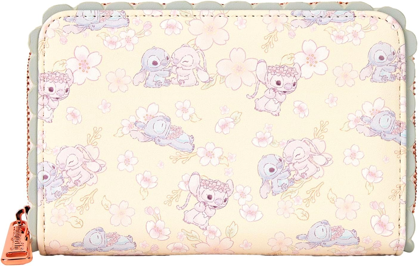 Loungefly Disney Cute Stitch Cherry Blossom Zip Around Wallet