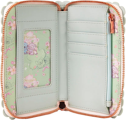 Loungefly Disney Cute Stitch Cherry Blossom Zip Around Wallet