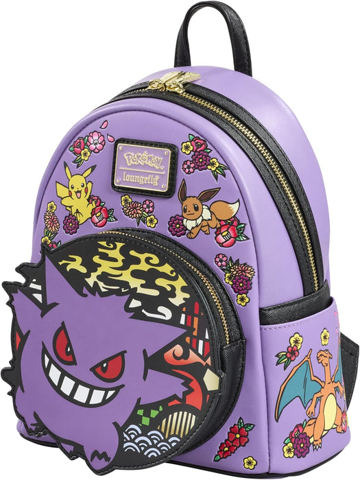 Loungefly Pokemon - Wagara - Embroidered Mini Backpack - Premium Vegan Leather - Gift Idea - Official Merchandise - for Boys, Girls Men and Women - Anime Fans