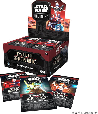 Fantasy Flight Games - Star Wars: Unlimited TCG Twilight of the Republic BOOSTER DISPLAY (Set of 24 Booster Packs) - Trading Card Game for Kids und Adults, Ages 12+, 2+ Players, 20 Min Playtime