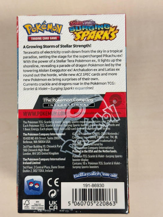 Pokémon TCG: Scarlet & Violet—Surging Sparks Booster Display (18 Booster Packs)