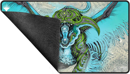 Ultra PRO - Tarkir Dragonstorm Ureni, The Song Unending - Tapete de juego cosido negro para Magic: The Gathering, tapete de mesa para juegos, accesorio de juego de cartas, tapete de juego TCG, tapete