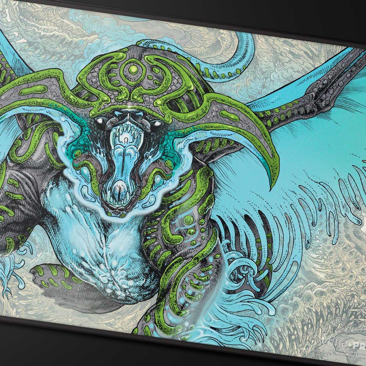 Ultra PRO - Tarkir Dragonstorm Ureni, The Song Unending - Tapete de juego cosido negro para Magic: The Gathering, tapete de mesa para juegos, accesorio de juego de cartas, tapete de juego TCG, tapete