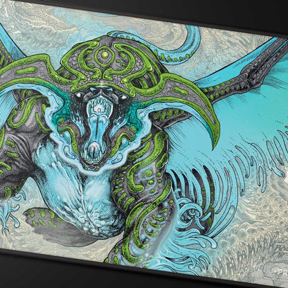 Ultra PRO - Tarkir Dragonstorm Ureni, The Song Unending - Tapete de juego cosido negro para Magic: The Gathering, tapete de mesa para juegos, accesorio de juego de cartas, tapete de juego TCG, tapete