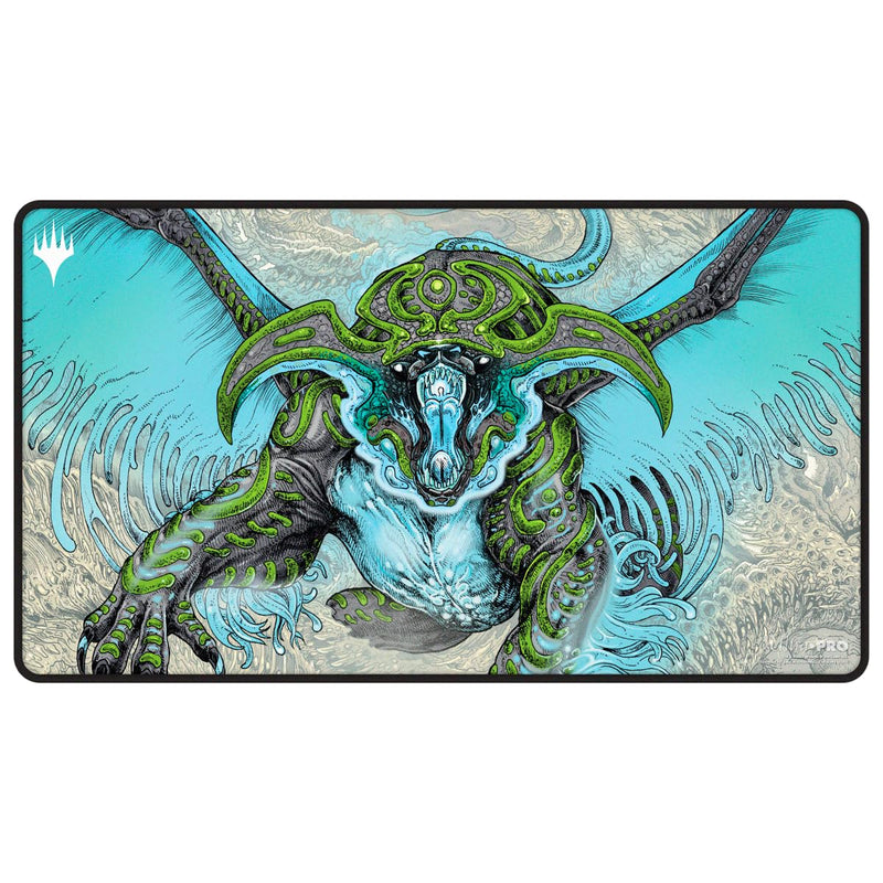 Ultra PRO - Tarkir Dragonstorm Ureni, The Song Unending - Tapete de juego cosido negro para Magic: The Gathering, tapete de mesa para juegos, accesorio de juego de cartas, tapete de juego TCG, tapete