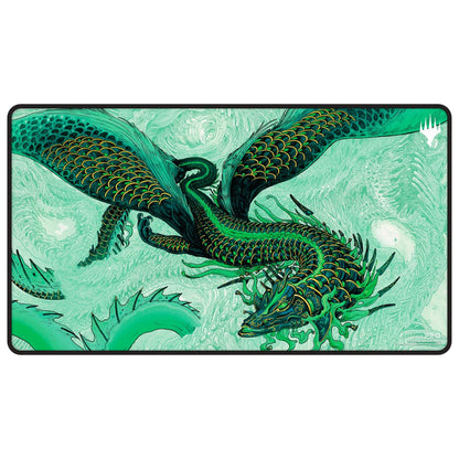 Ultra PRO - Tarkir Dragonstorm Teval, Arbiter of Virtue - Tapete de juego cosido negro para Magic: The Gathering, tapete de mesa para juegos, accesorio de juego de cartas, tapete de juego TCG, tapete