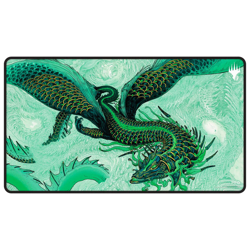 Ultra PRO - Tarkir Dragonstorm Teval, Arbiter of Virtue - Tapete de juego cosido negro para Magic: The Gathering, tapete de mesa para juegos, accesorio de juego de cartas, tapete de juego TCG, tapete