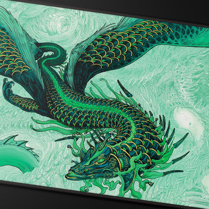 Ultra PRO - Tarkir Dragonstorm Teval, Arbiter of Virtue - Tapete de juego cosido negro para Magic: The Gathering, tapete de mesa para juegos, accesorio de juego de cartas, tapete de juego TCG, tapete