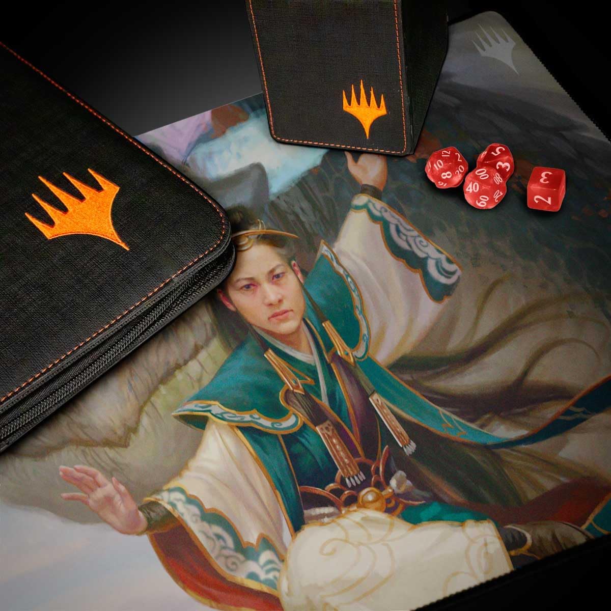 Ultra PRO - Tarkir Dragonstorm Shiko y Narset, Unified (Jeskai Striker Commander Deck) Tapete de juego para Magic: The Gathering | Tapete de mesa para juegos, accesorio de juego de cartas, tapete de