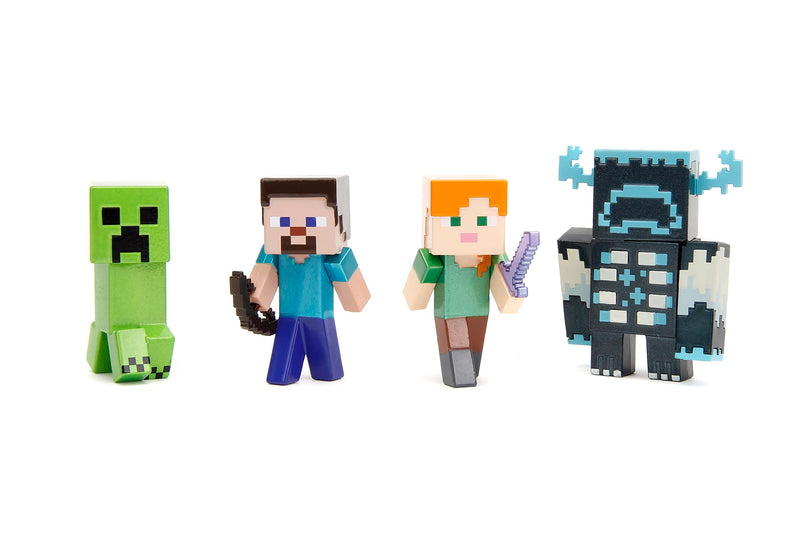 Jada Set of 4 Diecast Figures Minecraft Video Game Metalfigs Series Diecast Models